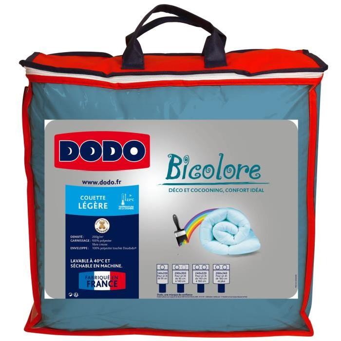 DODO Couette légere 200g/m˛ Bicolore 140x200 cm pétrôle et gris