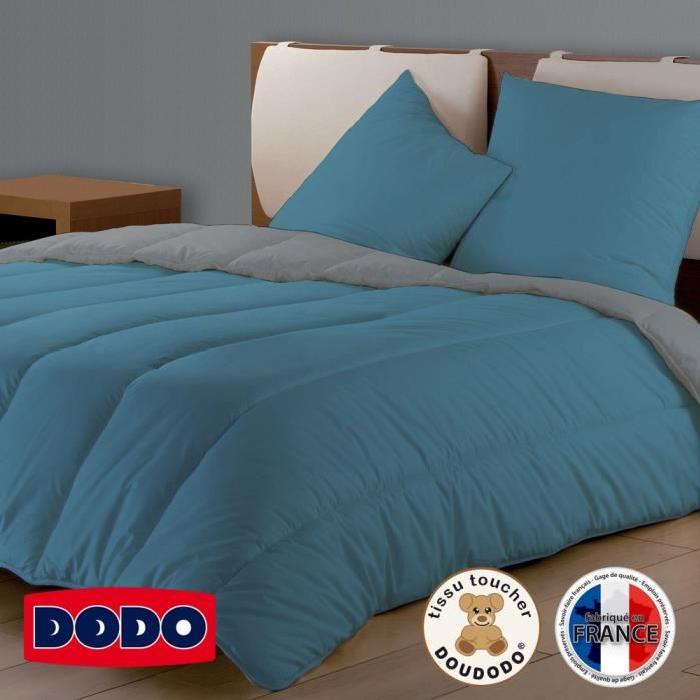 DODO Couette légere 200g/m˛ Bicolore 140x200 cm pétrôle et gris