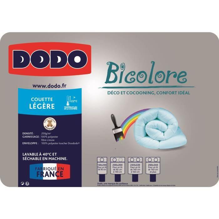 DODO Couette légere 200g/m˛ Bicolore 140x200 cm pétrôle et gris