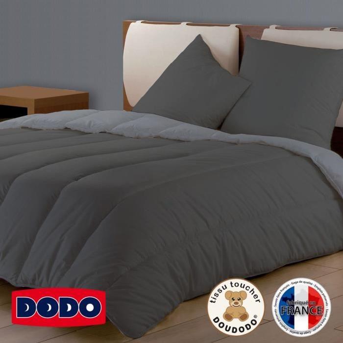 DODO Couette légere 200g/m˛ Bicolore 200x200 cm gris foncé et gris clair