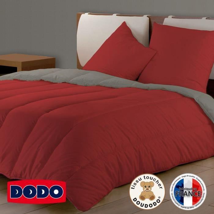 DODO Couette légere 200g/m˛ Bicolore 140x200 cm terracotta et taupe