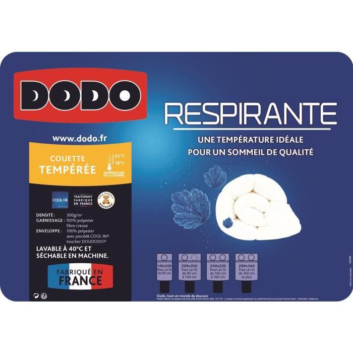 DODO Couette tempérée 300g/m˛ COOL'IN 240x260 cm blanc