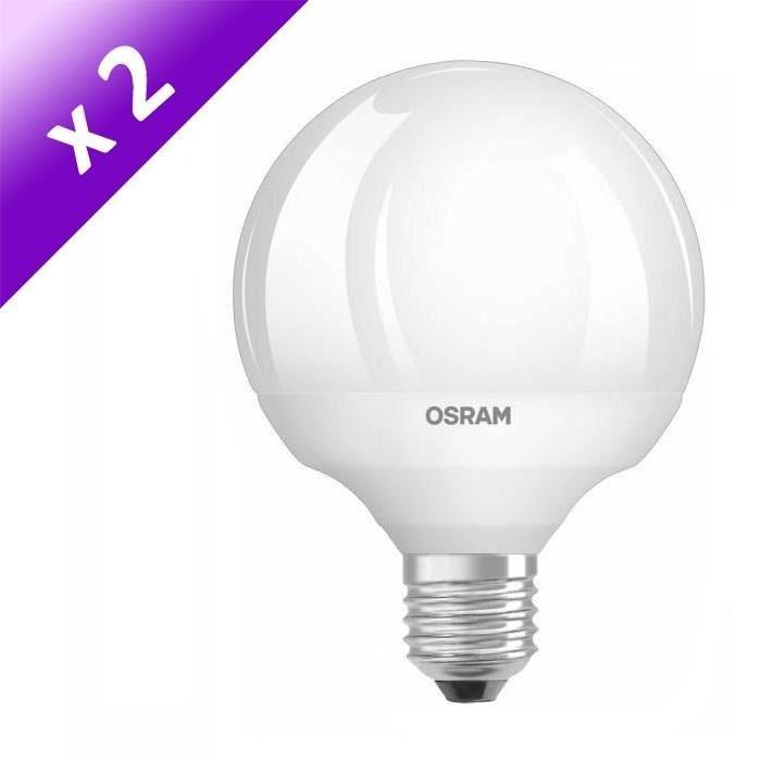 OSRAM Lot de 2 Ampoules LED E27 12 W équivalent a 75 W blanc chaud dimmable variateur