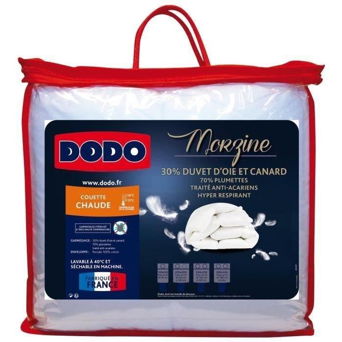 DODO Couette chaude Duvet d'Oie MORZINE Anti-Acariens 220x240cm blanc