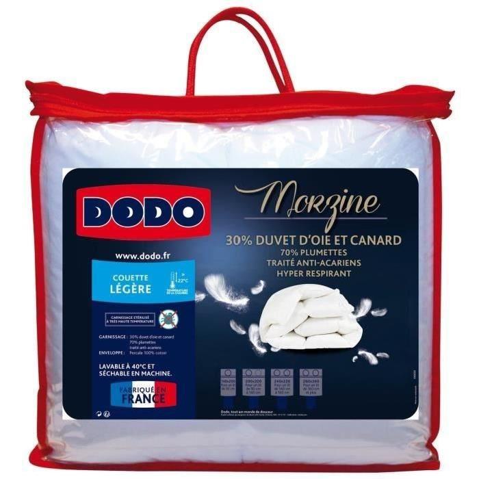 DODO Couette légere Duvet d'Oie MORZINE Anti-Acariens 220x240cm blanc