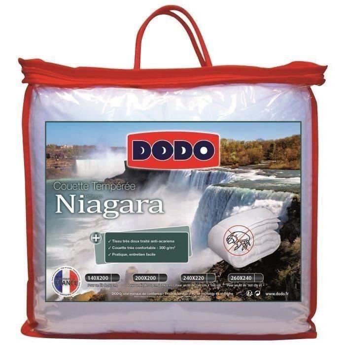 DODO Couette tempérée 300g/m˛ anti-acariens NIAGARA 140x200 cm blanc