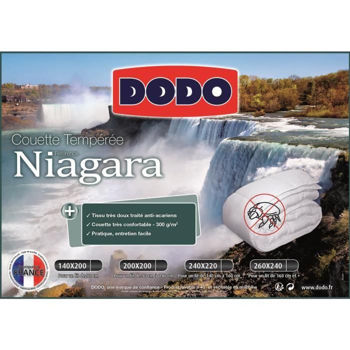 DODO Couette tempérée 300g/m˛ anti-acariens NIAGARA 140x200 cm blanc