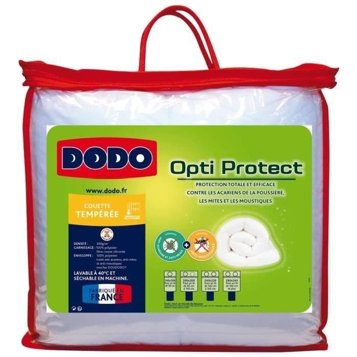 DODO Couette tempérée 300g/m˛ OPTI-PROTECT 140x200 cm blanc