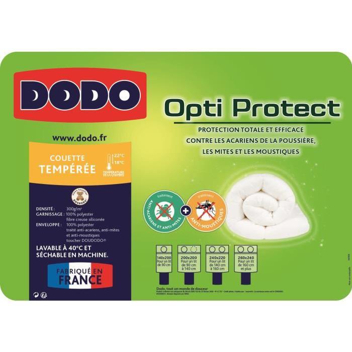 DODO Couette tempérée 300g/m˛ OPTI-PROTECT 140x200 cm blanc