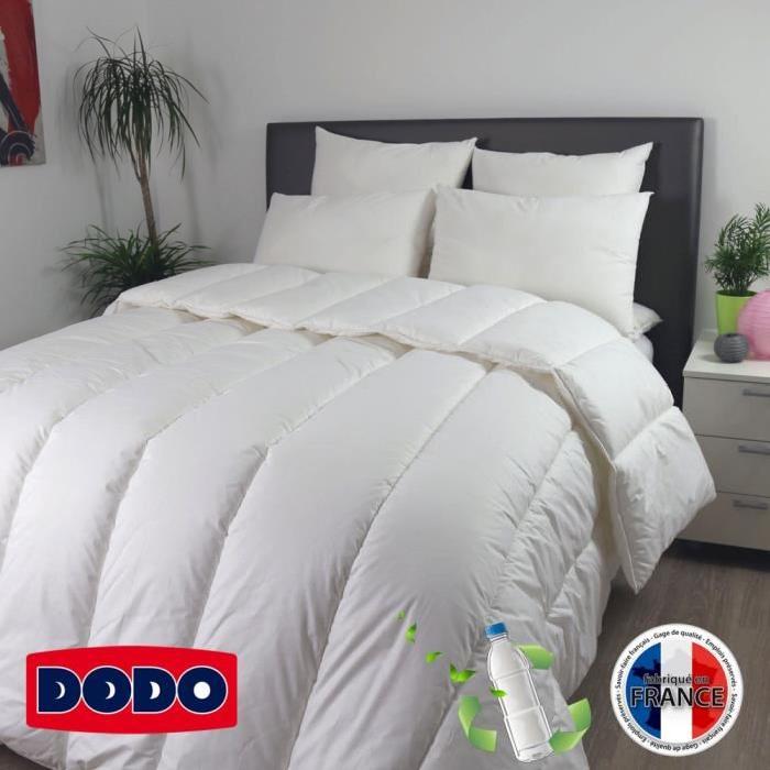 DODO Pack ECO RESPONSABLE - 1 couette 140x200cm + 1 oreiller 60x60cm blanc