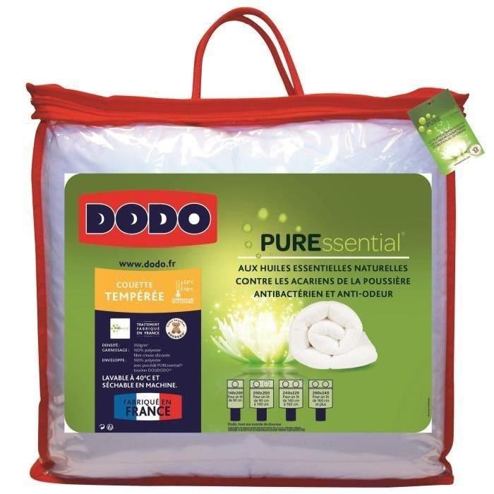 DODO Couette tempérée 350gr/m˛ PURESSENTIAL 200x200 cm blanc