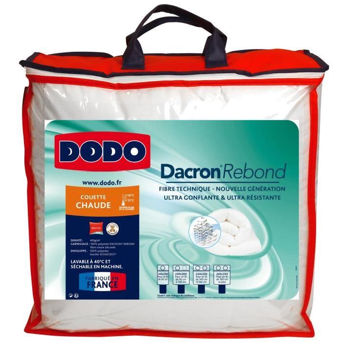 DODO Couette chaude 400gr/m˛ DACRON REBOND 200x200 cm blanc