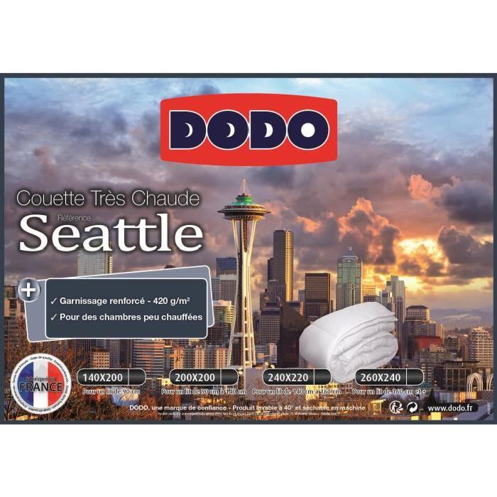 DODO Couette tres chaude 420g/m˛ SEATTLE 140x200 cm blanc