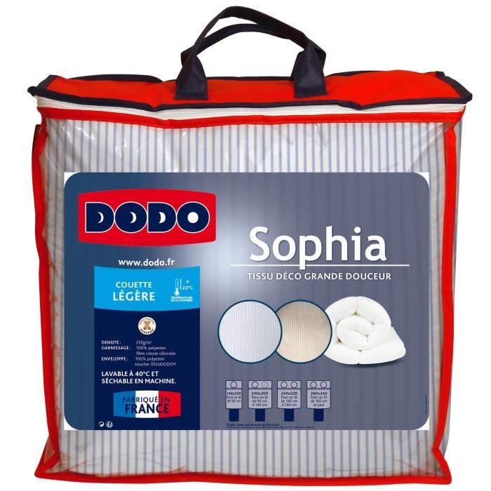 DODO Couette légere 250g/m˛ SOPHIA rayée 220x240 cm bleu et blanc