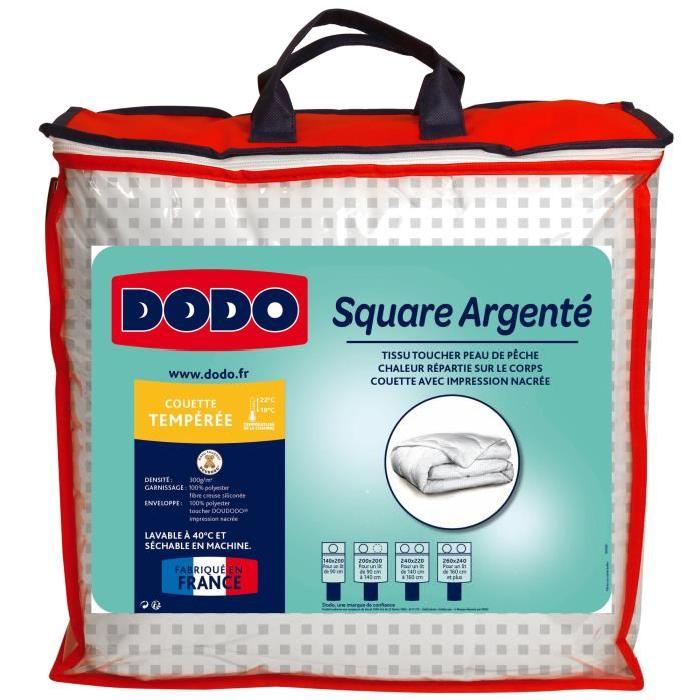 DODO Couette tempérée 300g/m˛ SQUARE 140x200 cm blanc