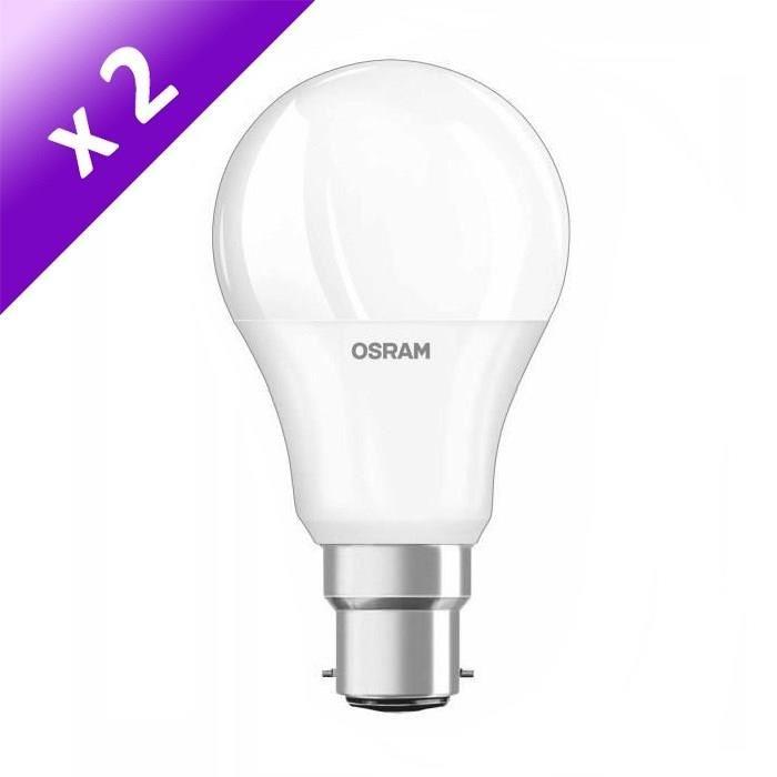 OSRAM Lot de 2 Ampoules LED B22 6 W équivalent a 40 W blanc chaud