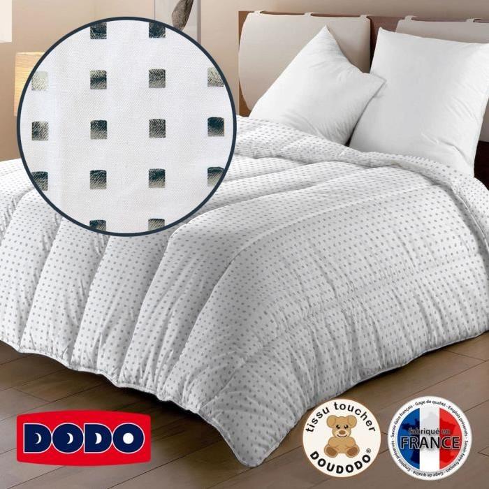 DODO Couette tempérée 300g/m˛ SQUARE 220x240 cm blanc