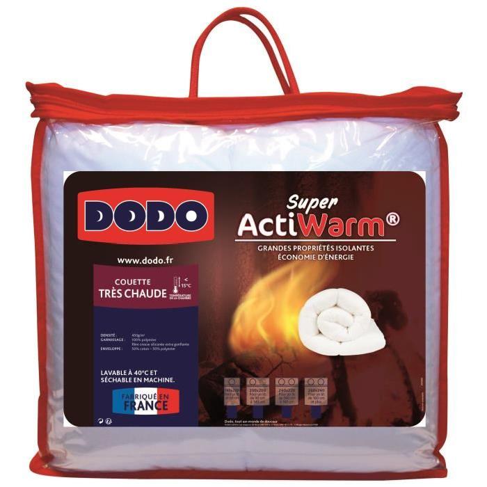 DODO Couette tres chaude 450g/m˛ SUPER ACTIWARM 220x240 cm blanc