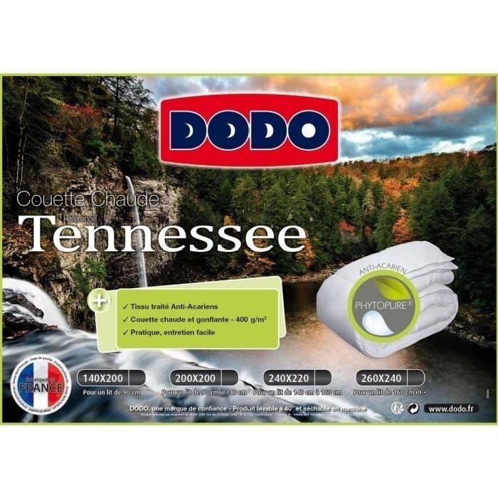 DODO Couette chaude 400gr/m˛ anti-acariens TENNESSEE 220x240 cm blanc