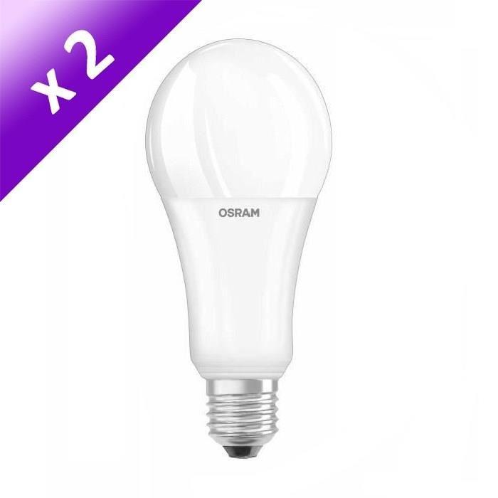 OSRAM Lot de 2 Ampoules LED E27 20 W équivalent a 150 W blanc chaud