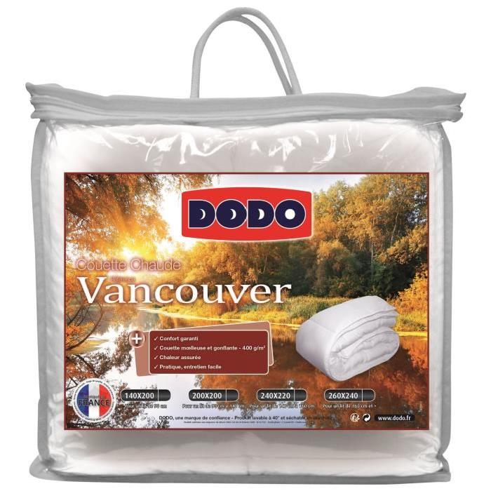 DODO Couette chaude 400gr/m˛ VANCOUVER 200x200 cm blanc