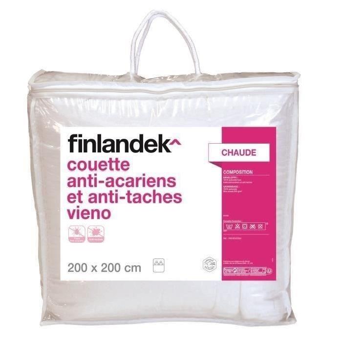 FINLANDEK Couette tempérée anti-acariens et anti-tâches Vieno 200x200 cm blanc