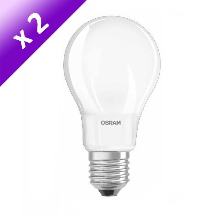 OSRAM Lot de 2 Ampoules filament LED E27 8 W équivalent a 60 W blanc chaud dimmable variateur