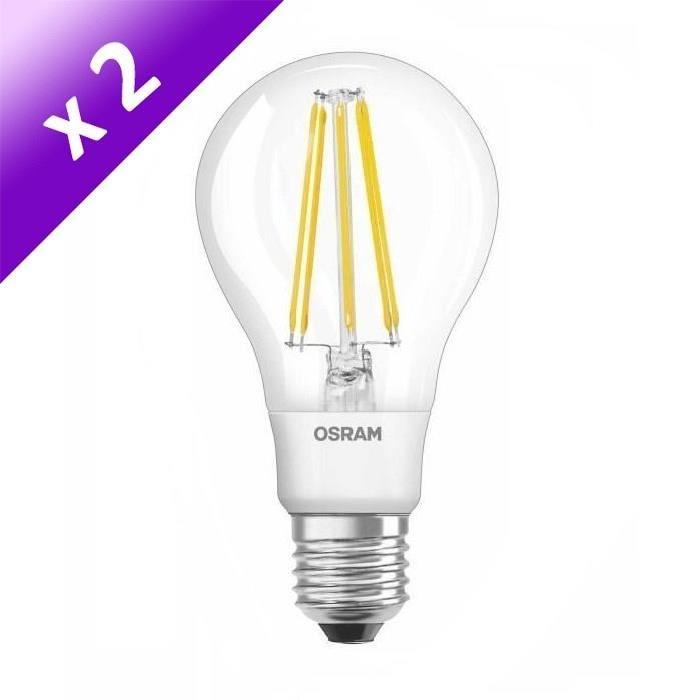 OSRAM Lot de 2 Ampoules filament LED E27 12 W équivalent a 95 W blanc chaud