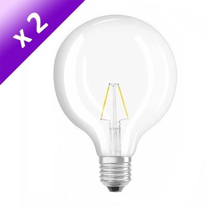 OSRAM Lot de 2 Ampoules filament LED E27 2 W équivalent a 25 W blanc chaud