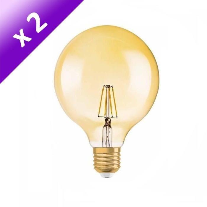 OSRAM Lot de 2 Ampoules LED Vintage Edition 1906 E27 Globe G125 7W équivalent a 54W blanc chaud dimmable variateur