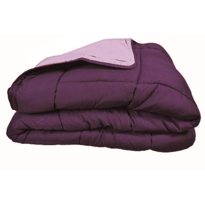 Couette chaude Microfibre 400 gr/m˛ CALGARY Prune & Parme 200x200cm