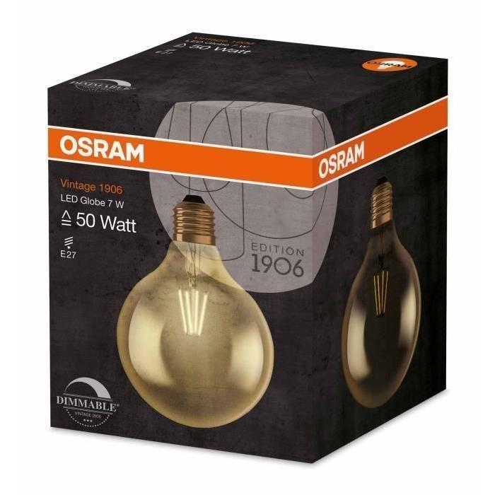 OSRAM Lot de 2 Ampoules LED Vintage Edition 1906 E27 Globe G125 7W équivalent a 54W blanc chaud dimmable variateur