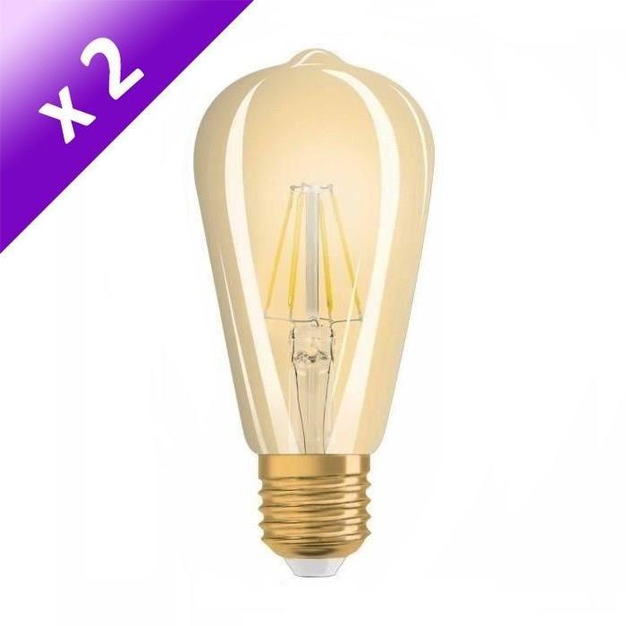 OSRAM Lot de 2 Ampoules LED Vintage Edition 1906 E27 4 W équivalent a 35 W blanc chaud