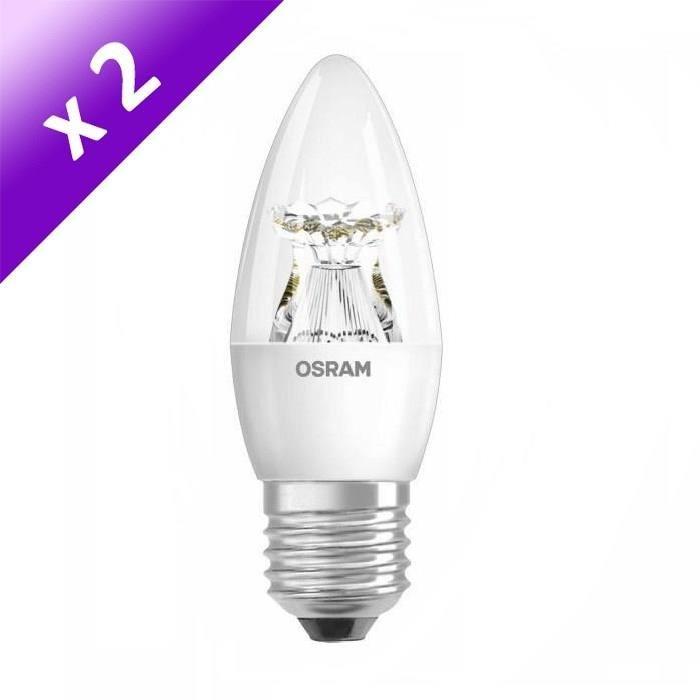 OSRAM Lot de 2 Ampoules LED E27 6 W équivalent a 40 W blanc chaud dimmable variateur