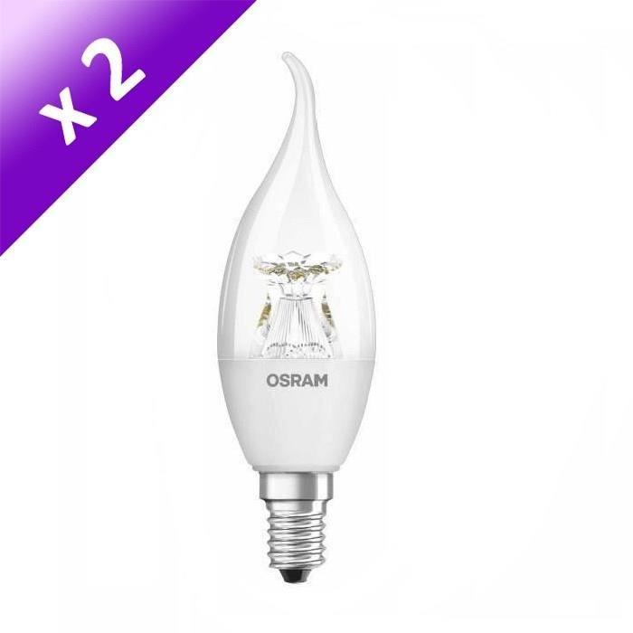 OSRAM Lot de 2 Ampoules LED E14 6 W équivalent a 40 W blanc chaud dimmable variateur