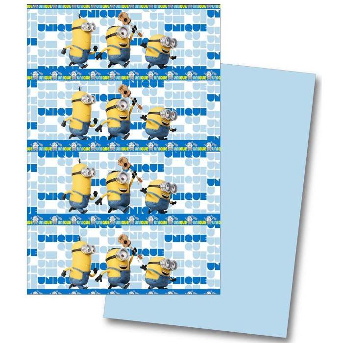 MINIONS Couette imprimée 140x200 cm bleu, jaune et blanc
