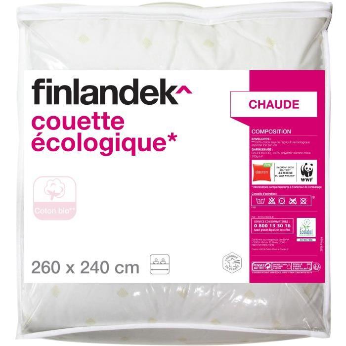 FINLANDEK Couette - 240 x 260 Ecologique - Blanc