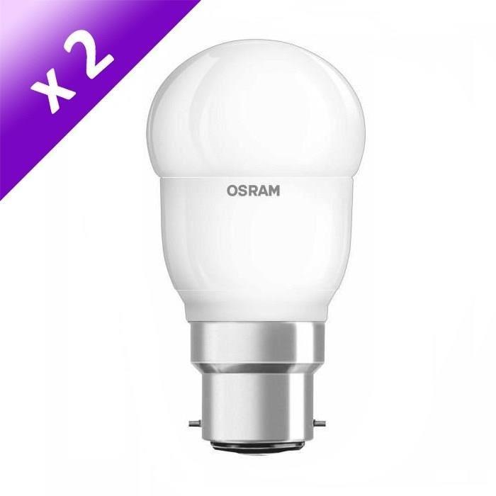 OSRAM Lot de 2 Ampoules LED B22 6 W équivalent a 40 W blanc chaud dimmable variateur