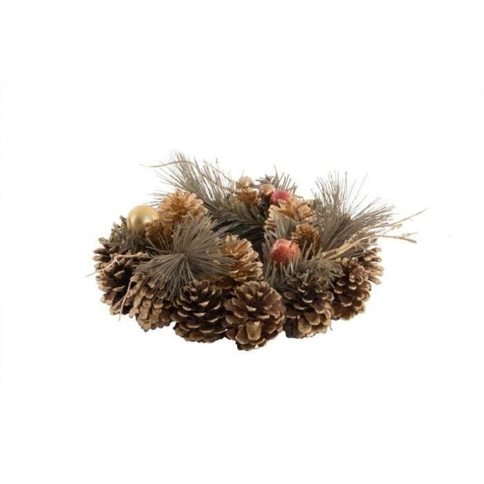 Couronne de Noël de porte Ananas en fibre naturelle 23 cm