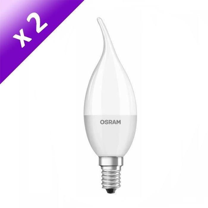 OSRAM Lot de 2 Ampoules LED E14 6 W équivalent a 40 W blanc chaud dimmable variateur