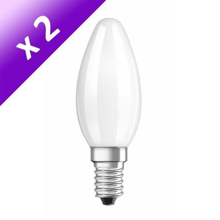 OSRAM Lot de 2 Ampoules filament LED E14 2 W équivalent a 25 W blanc chaud