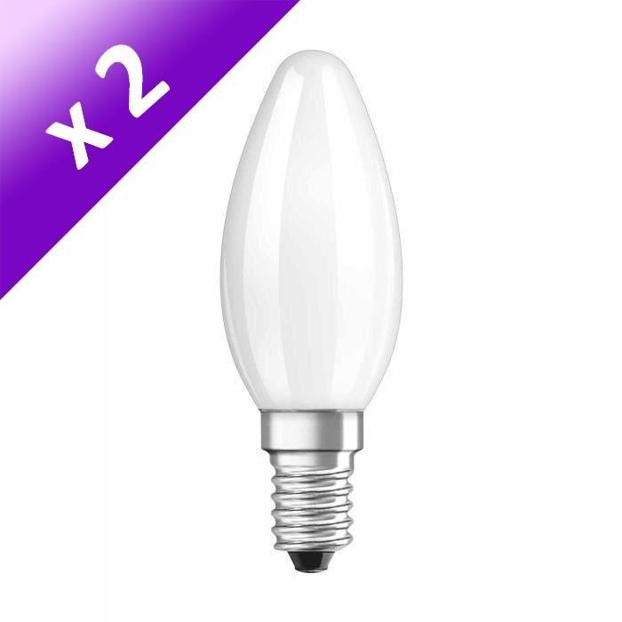 OSRAM Lot de 2 Ampoules filament LED E14 4 W équivalent a 40 W blanc chaud