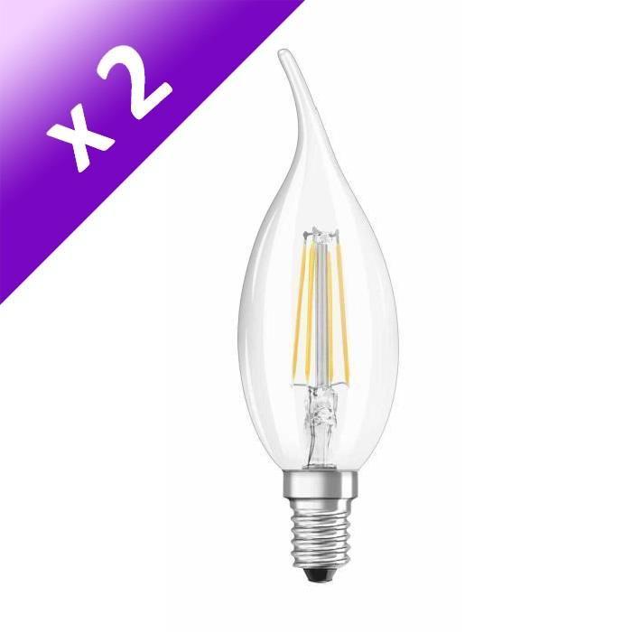 OSRAM Lot de 2 Ampoules filament LED E14 4 W équivalent a 40 W blanc chaud