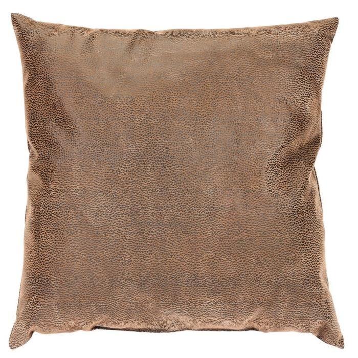 Coussin FAUX cuir Legend 50 cm chocolat