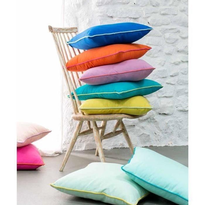 ATHEZZA Coussin 100 % coton Colorful 45x45 cm corail