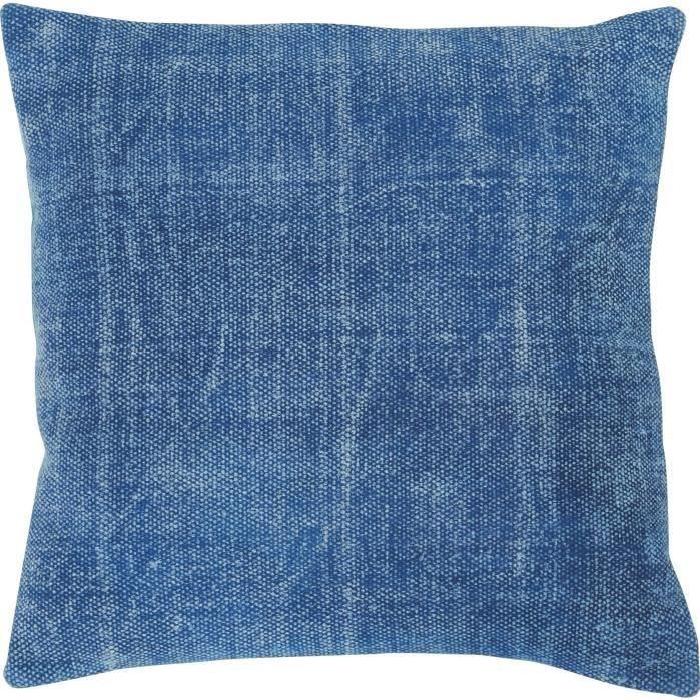 ATHEZZA Coussin 100 % coton lavé 45x45 cm turquoise