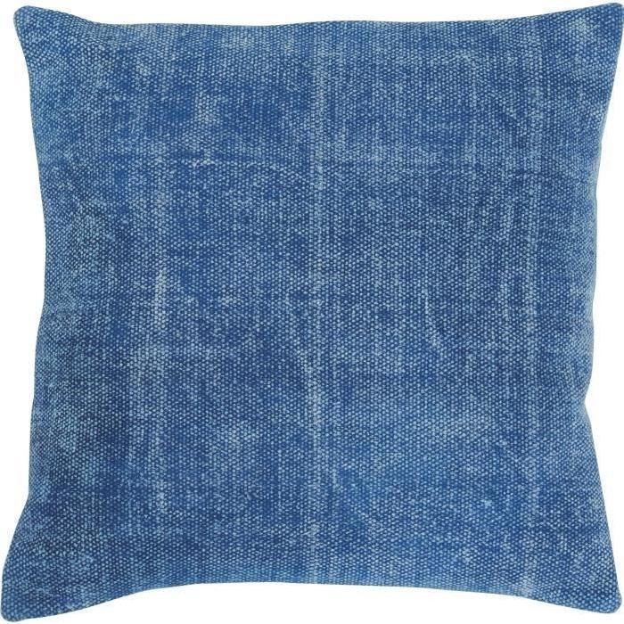 ATHEZZA Coussin 100 % coton lavé 45x45 cm turquoise