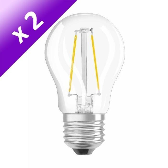 OSRAM Lot de 2 Ampoules filament LED E27 2 W équivalent a 25 W blanc chaud