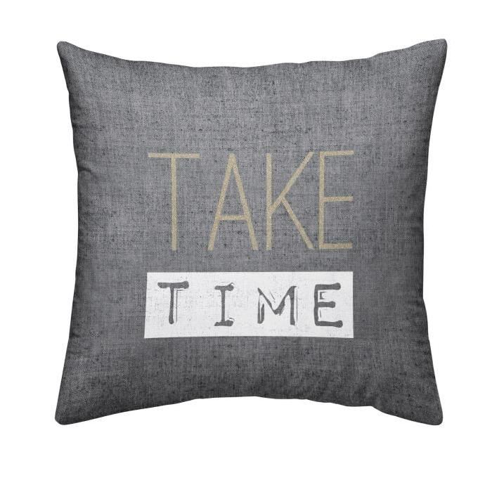 TODAY Coussin déhoussable Chambray Coton TAKE TIME - 40x40cm