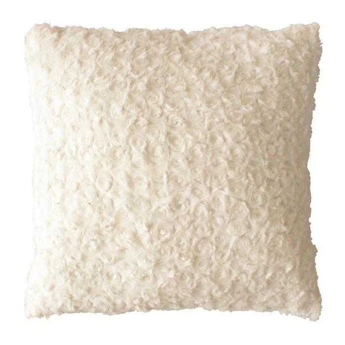 Coussin déco 40x40 fourrure synthétique naturel